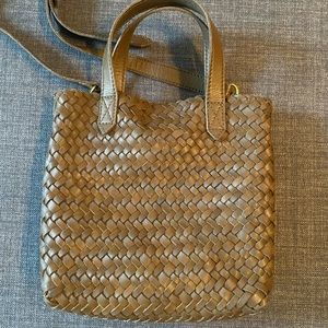 Madewell woven leather transport tote small foliage multi